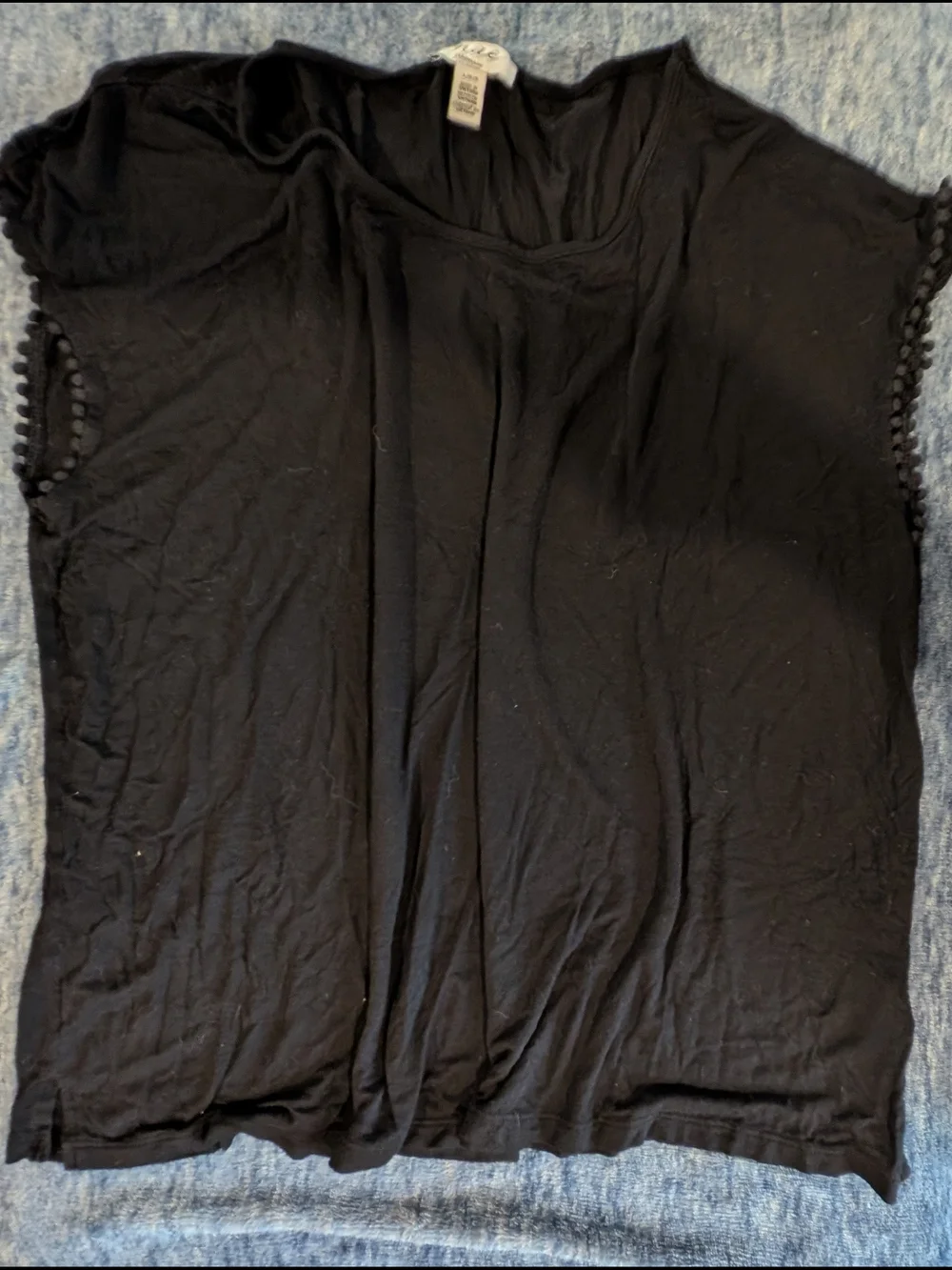 Mae Large Black Two-Piece Lounge Set - Scoop Tank & Elastic Waist Shorts